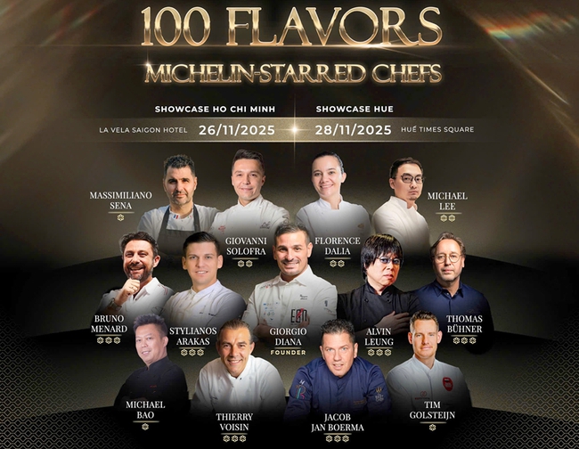 13 đầu bếp Michelin sẽ hội tụ tại 13 win tại sự kiện "100 Flavors - Michelin-Starred Chefs" - Ảnh 1.